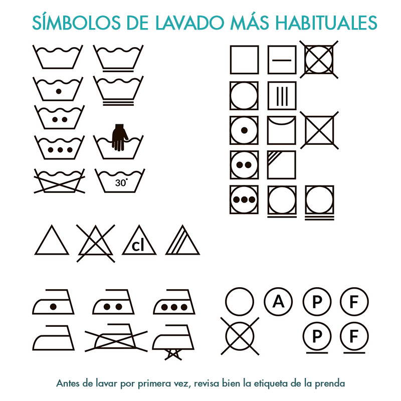 mañana recoger Machu Picchu Símbolos de lavado: qué significan - Limpiezas La Aurora
